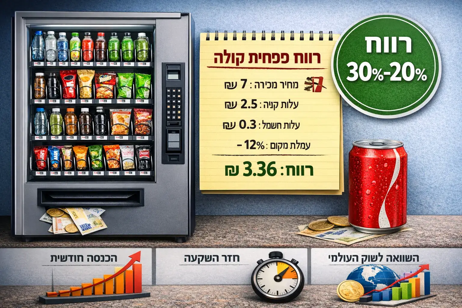 כמה מרוויחה מכונת שתייה אוטומטית